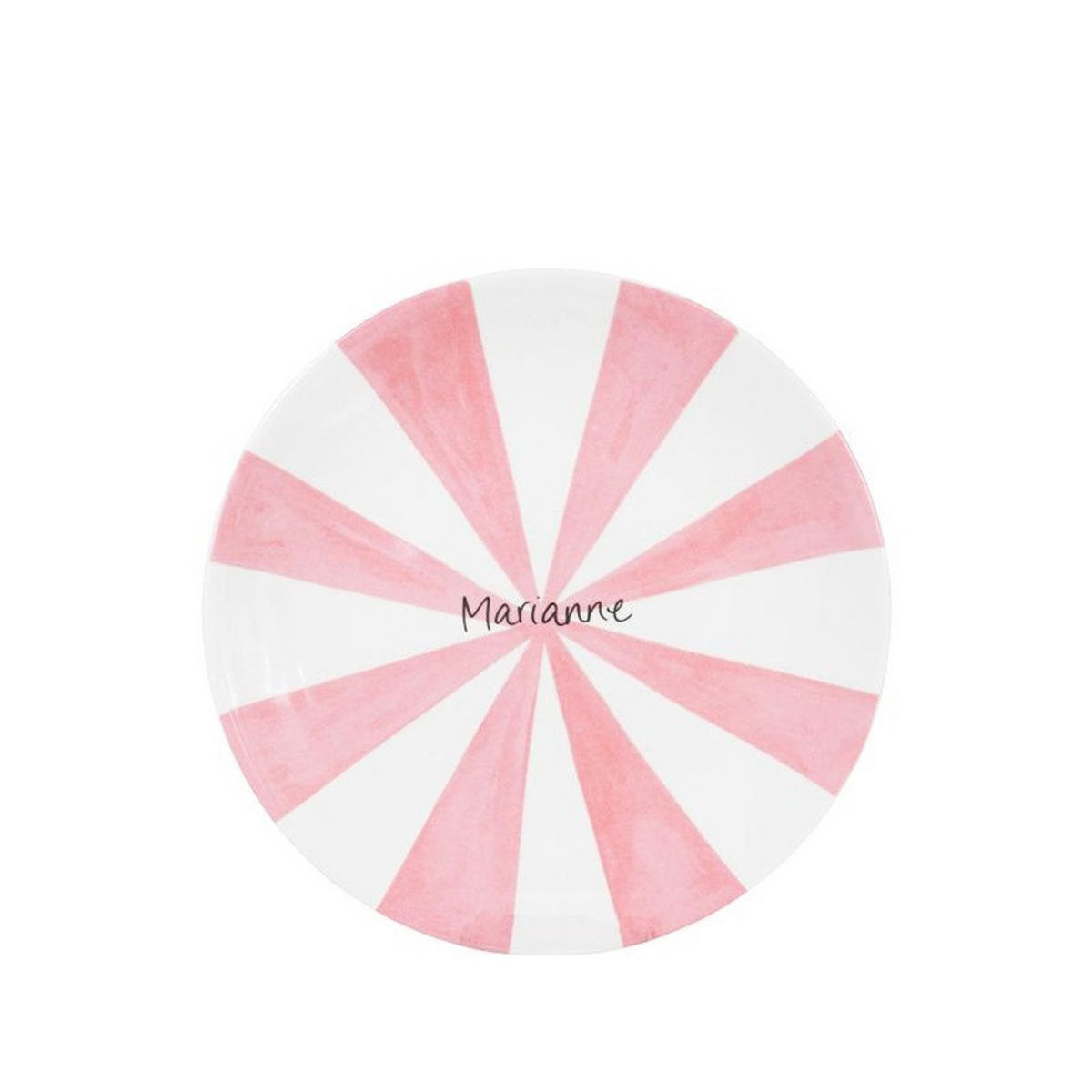 KUCHENTELLER Rosa Streifen in Rosa - 18cm - Multicolor, Keramik (18/18/2cm) - Blond Amsterdam