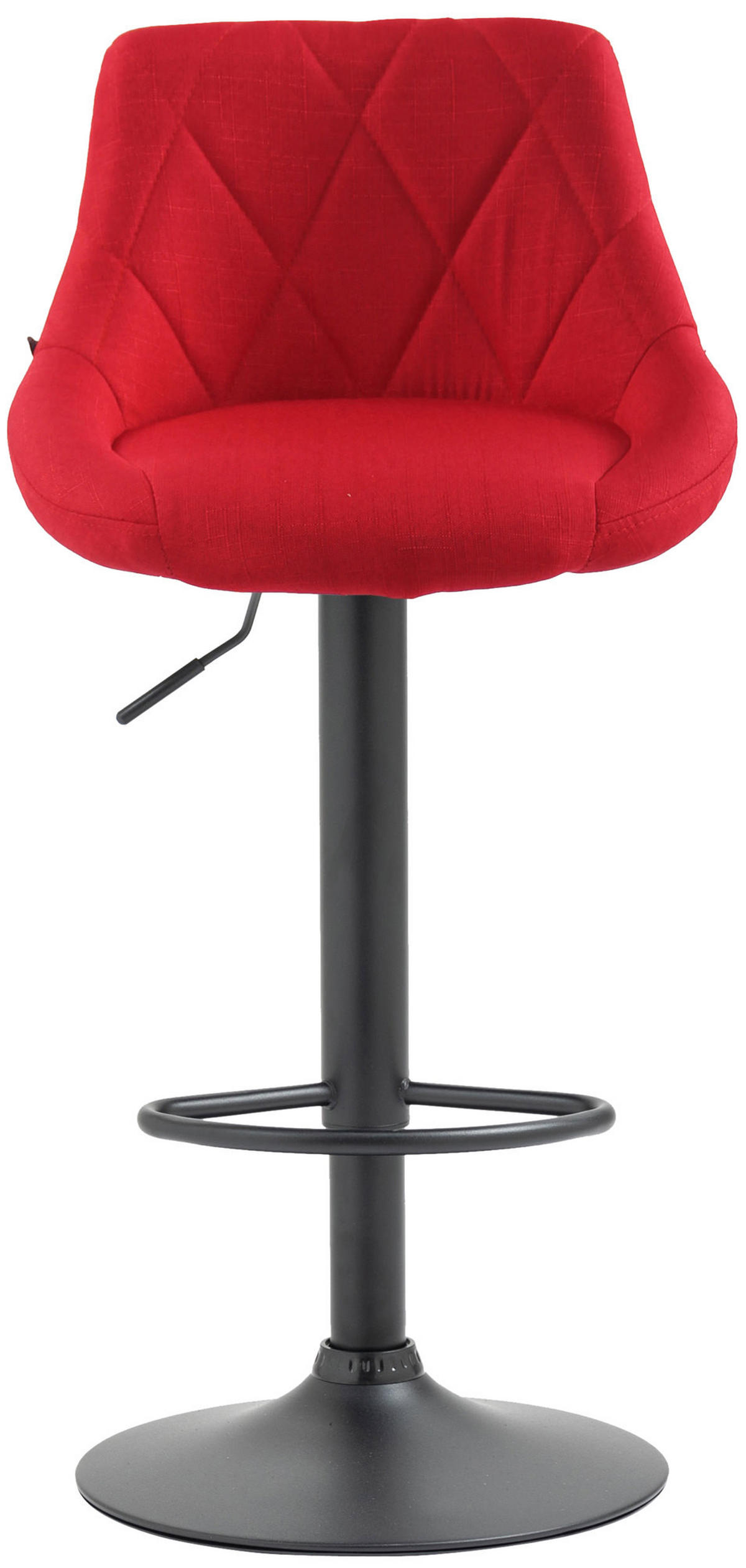 BARHOCKER Stoff rot - Rot/Schwarz, Textil/Metall (46/83/49cm) - CLP
