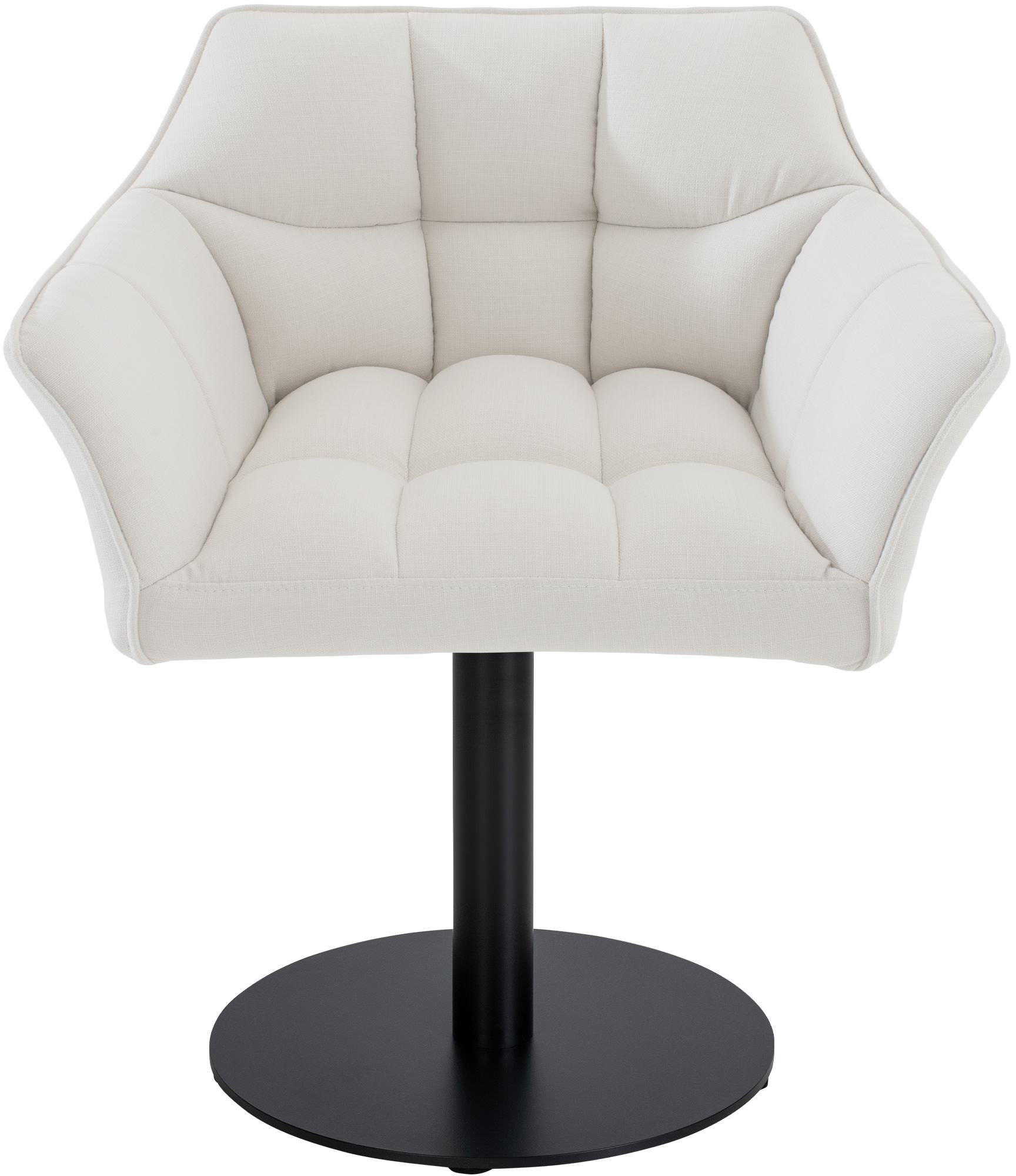 SESSEL Stoff weiß - Schwarz/Weiß, Textil/Metall (64/75/48cm) - CLP