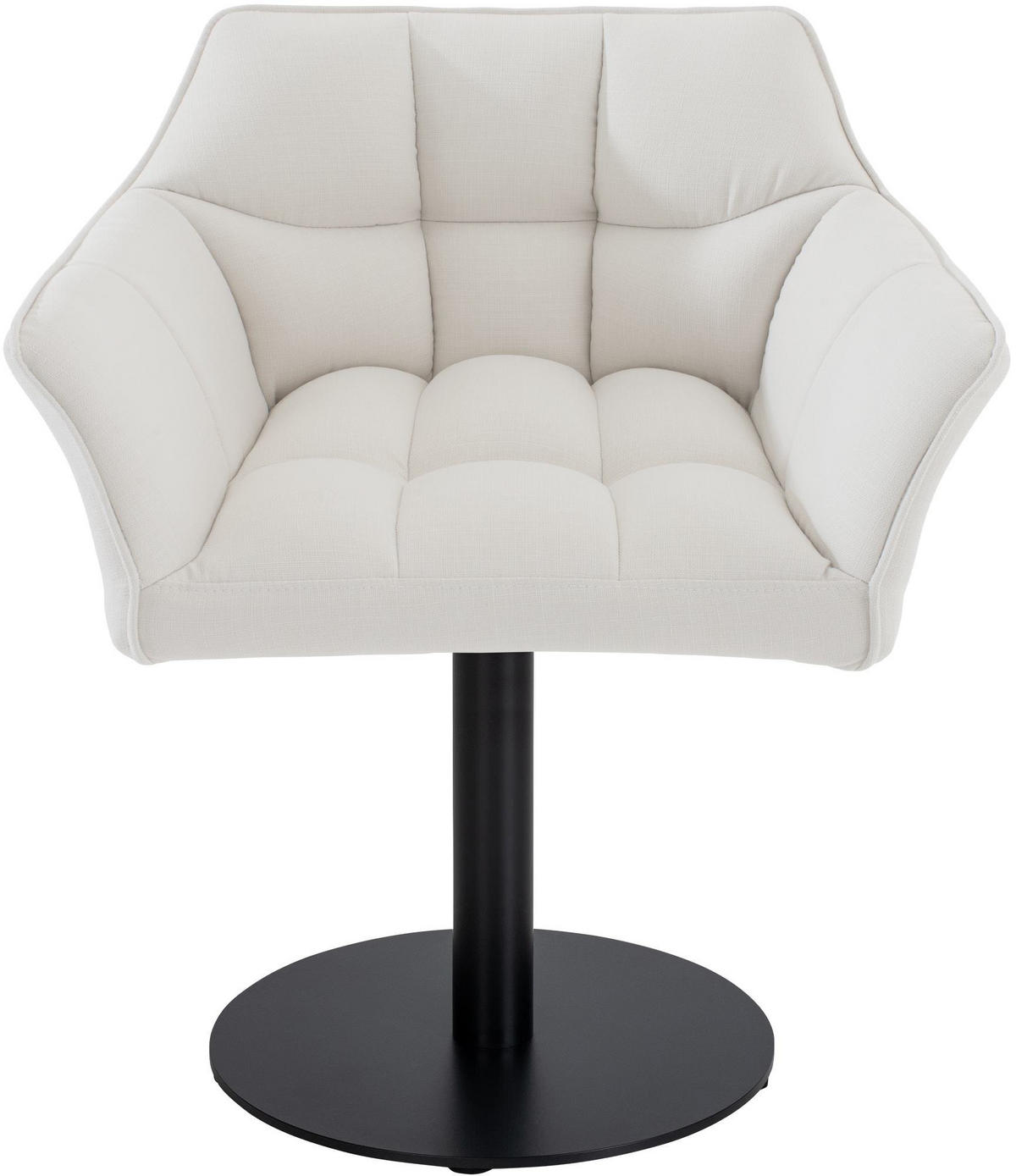 SESSEL Stoff weiß - Schwarz/Weiß, Textil/Metall (64/75/48cm) - CLP