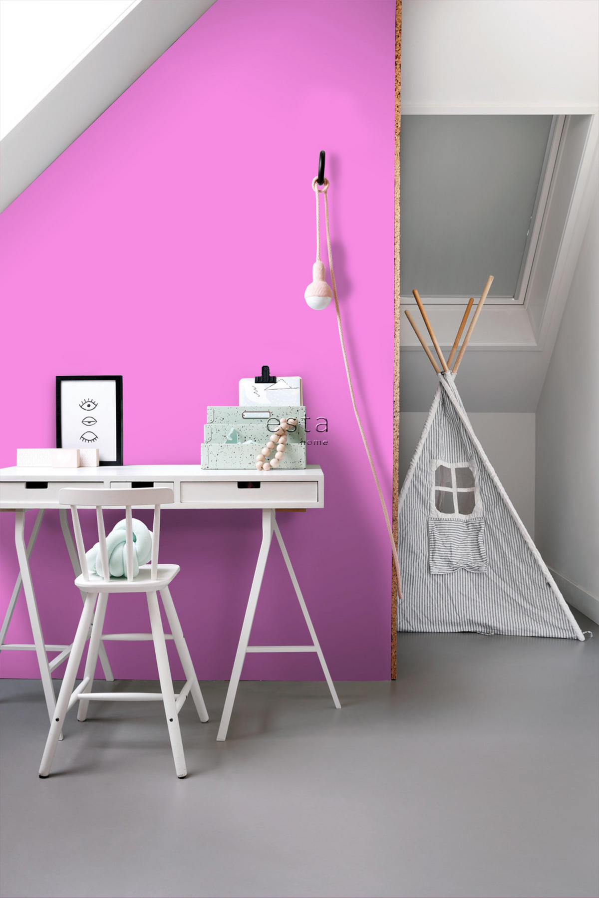 TAPETE Uni 53 cm x 10.05 m - Pink, Papier (53/0.1cm) - ESTAhome