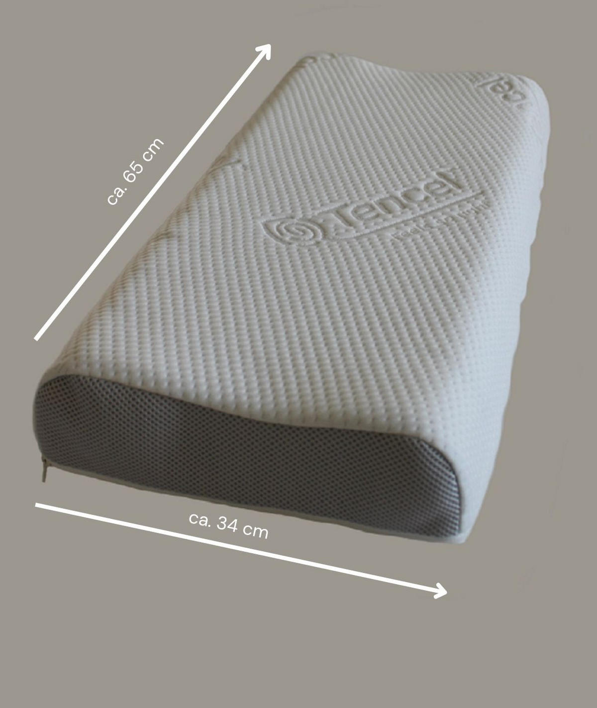 NACKENSTÜTZKISSEN Beasleep IV Würfelschnitt - Weiß, Textil (34/65cm) - Bonvionn