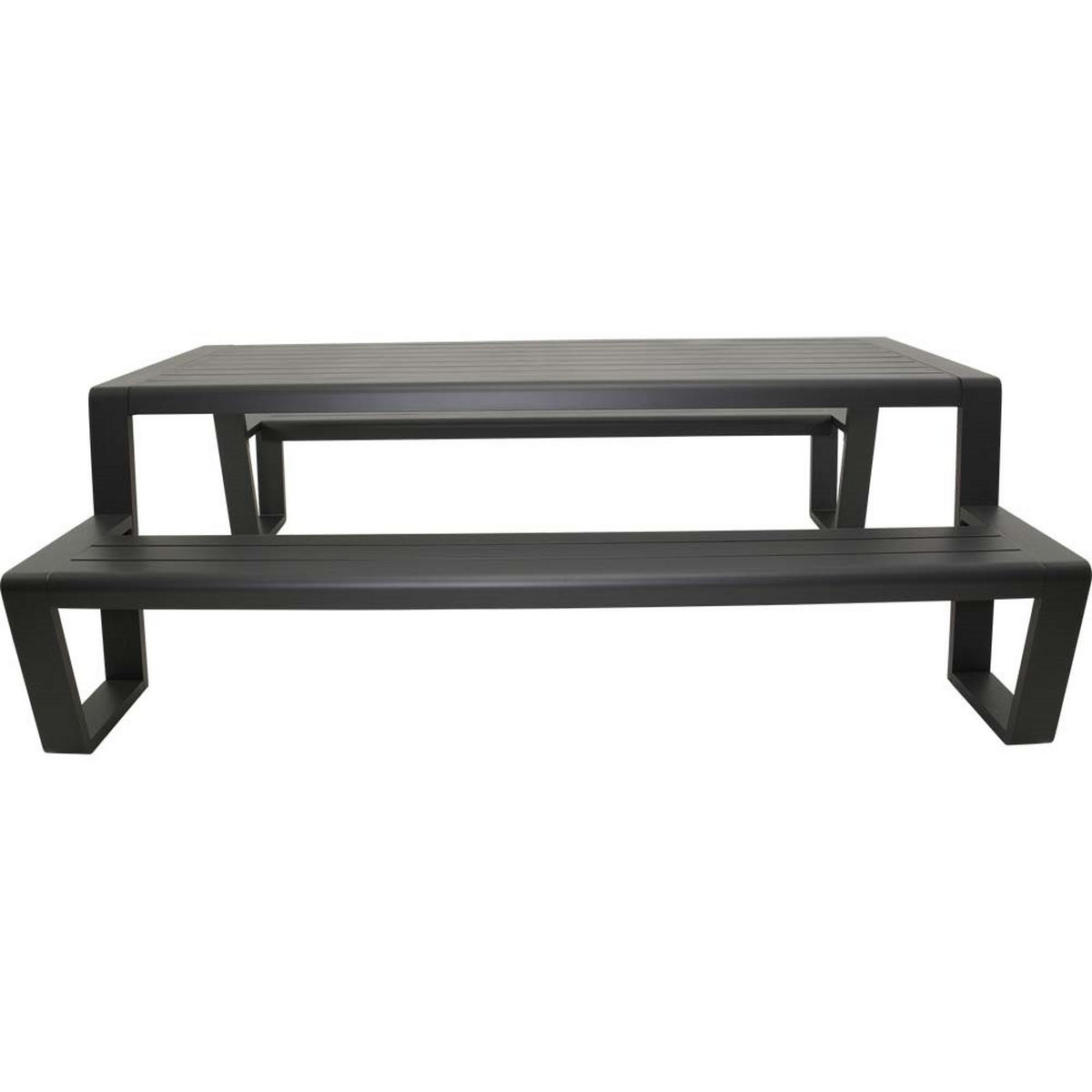 PICKNICK-SET Estilo - Anthrazit - 220/183/74 cm - Dunkelgrau, Metall - Lesli Living