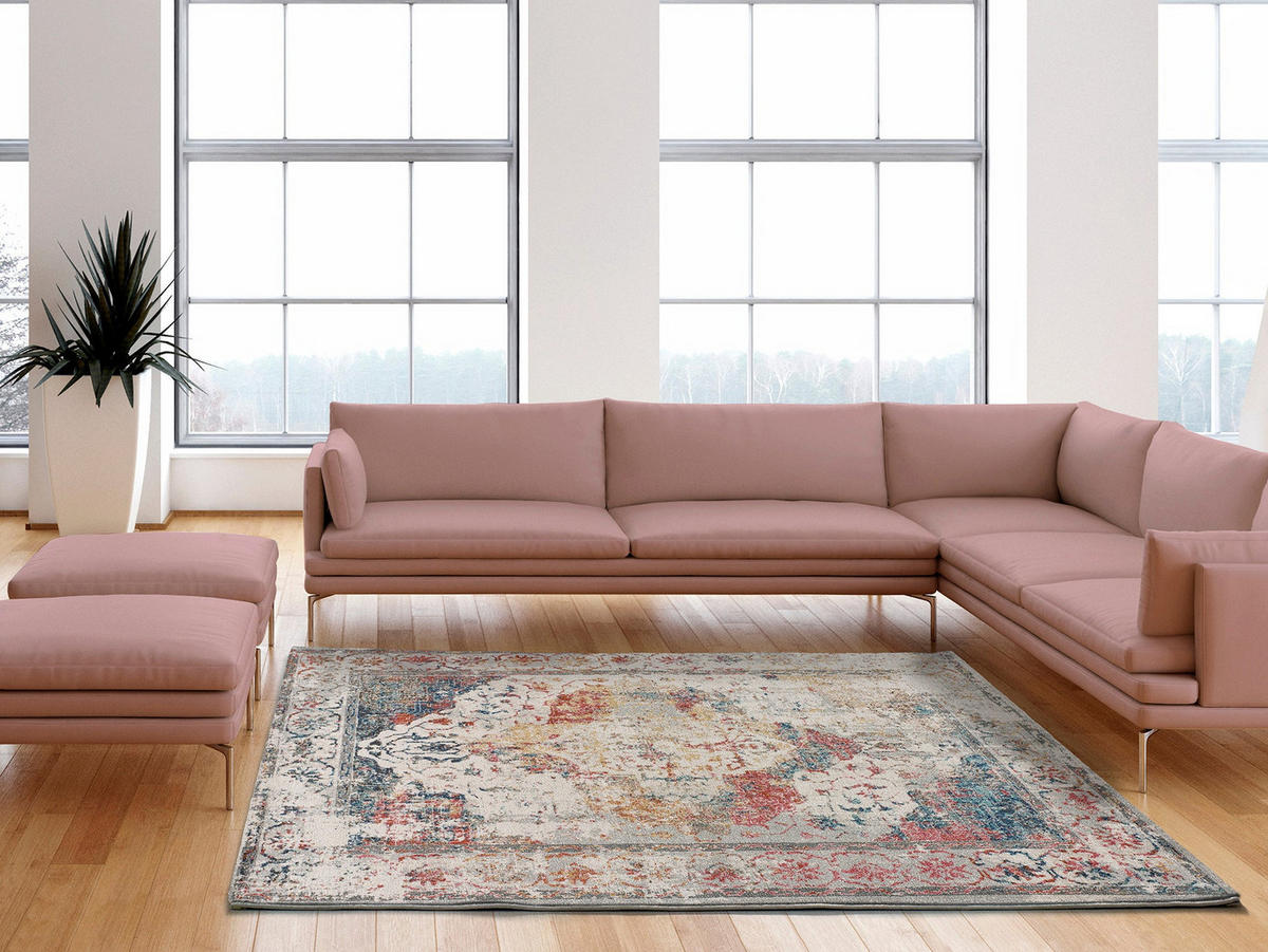 VINTAGE-TEPPICH Mehrfarbig Balaki 80/150 cm - Blaugrau/Multicolor, Naturmaterialien/Textil (80/150cm) - Atticgo