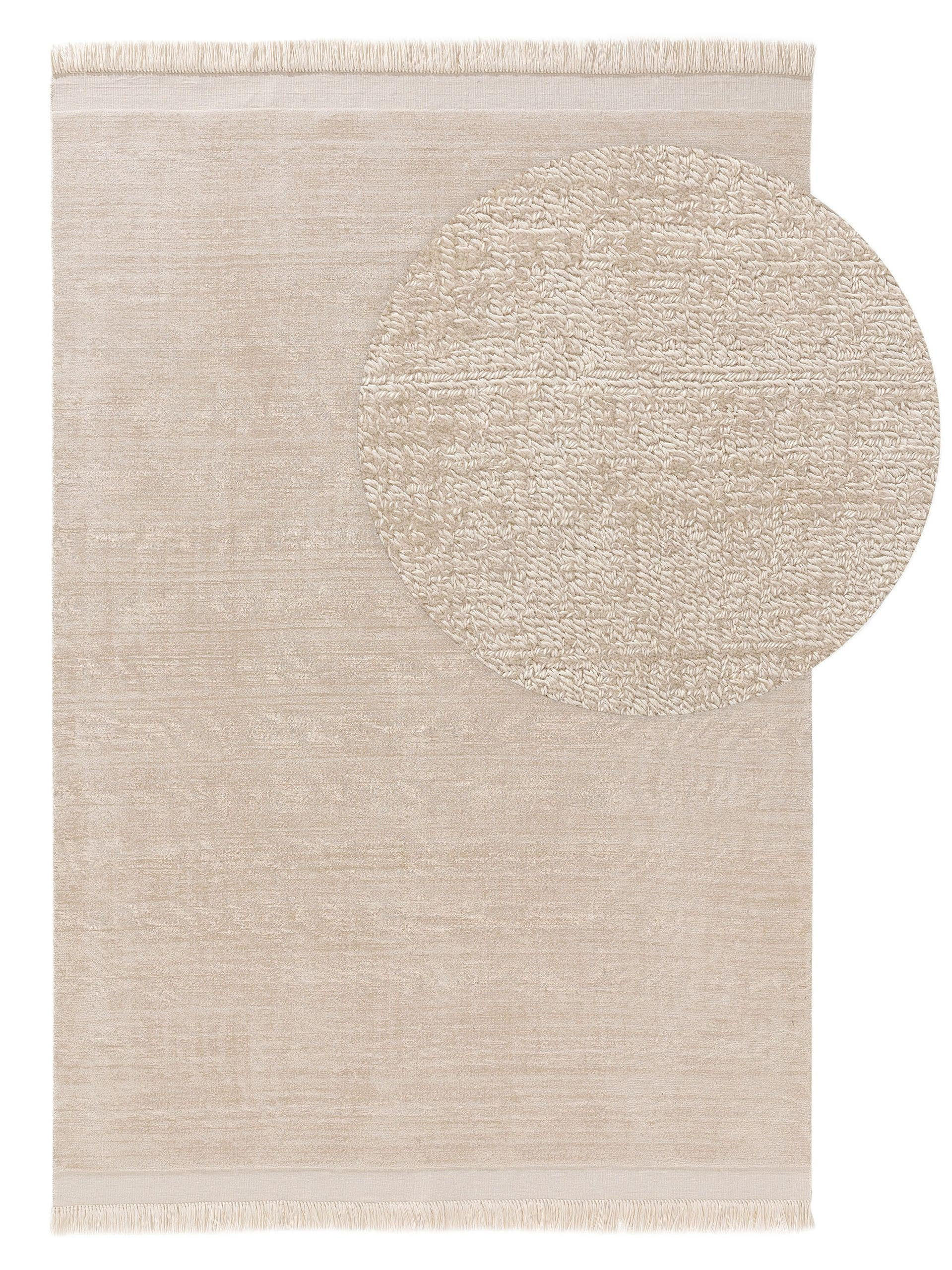 TEPPICH aus recyceltem Material Jade Cream 120x170 cm - Creme, Textil (120/170cm) - benuta Pure