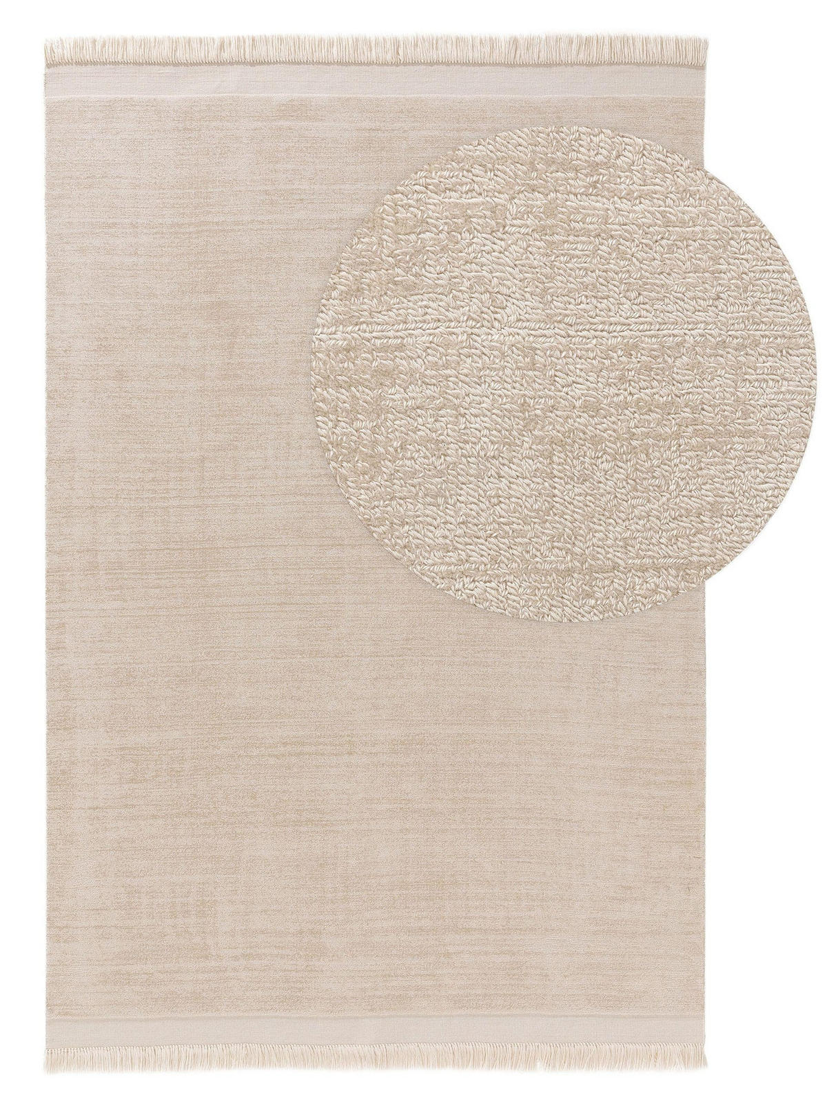 TEPPICH aus recyceltem Material Jade Cream 120x170 cm - Creme, Textil (120/170cm) - benuta Pure