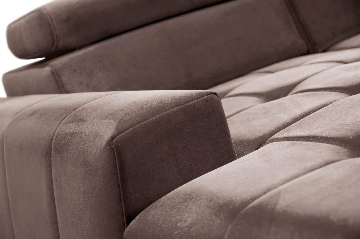 ECKSOFA Agnesa Xs In Salvador - Braun, Holzwerkstoff/Textil (260/200cm) - Fun Möbel