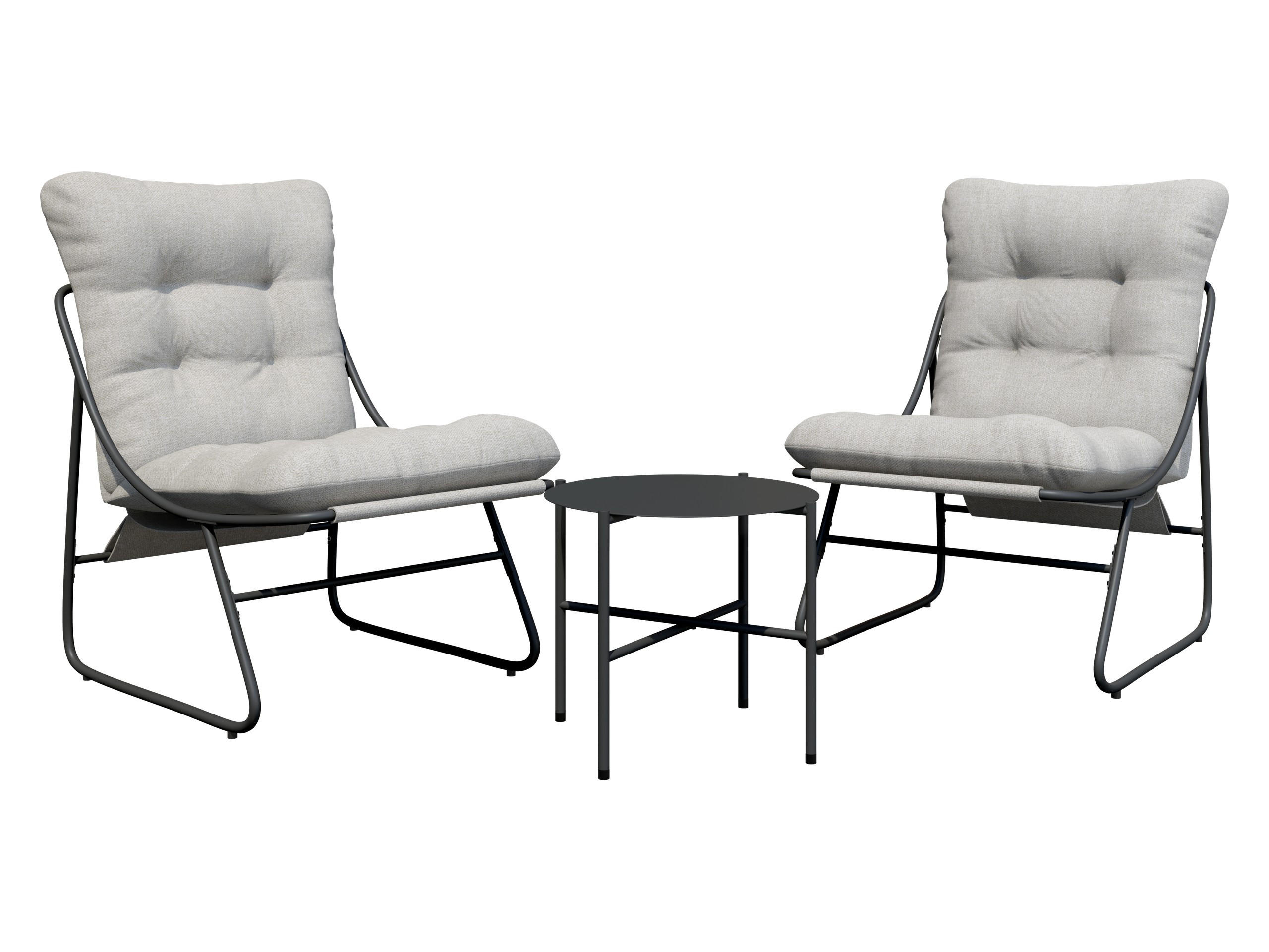 GARTENMÖBEL Edoste - Grau, Metall - MIRJAN24