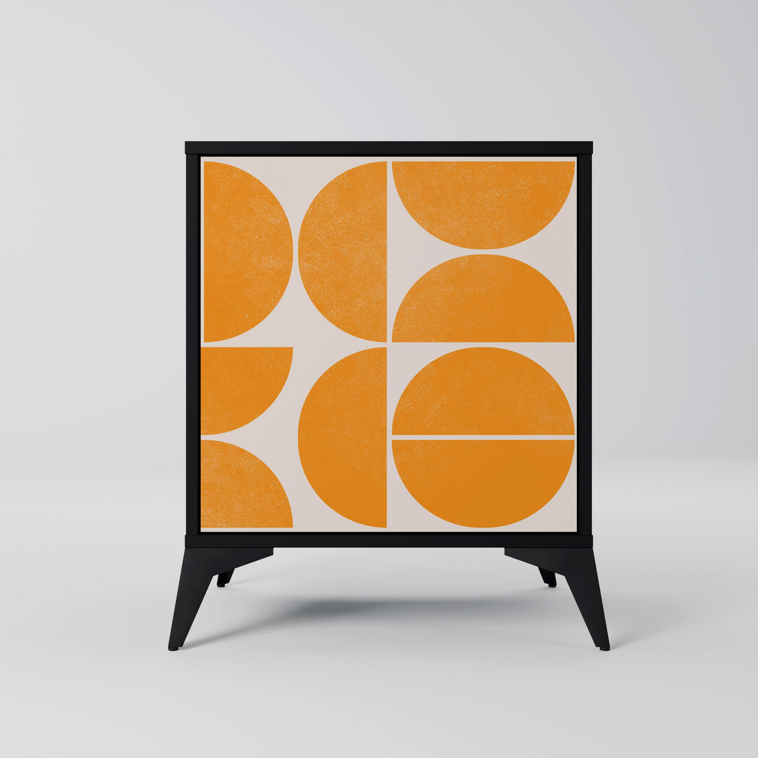 SIDEBOARD RECURRING DREAMS, Schwarz, 57,5x42x70,5 cm, Schwarze Metall-Sternfüße - Multicolor/Schwarz, Holzwerkstoff/Metall (57.5/70.5/42cm) - SpaceRebels