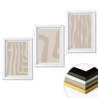 WANDBILDER 3er-Set - 20x30 cm Weißer Rahmen - Abstrakte Boho-Muster - Weiß, Kunststoff (20/30cm) - ArtPrintCave