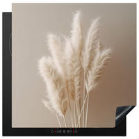 HERABDECKPLATTE - Pampasgras - Federn - Pastell - Weiß - 60x60 - Creme, Kunststoff (60/60/0.2cm) - MuchoWow