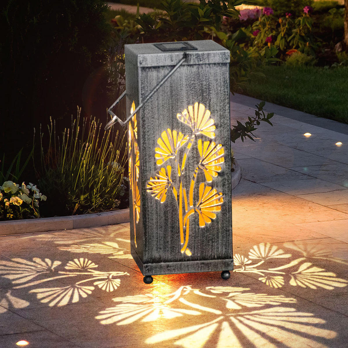 LED AUSSENLEUCHTE Solarleuchte Silber - Silberfarben, Metall (11/11/26.8cm)