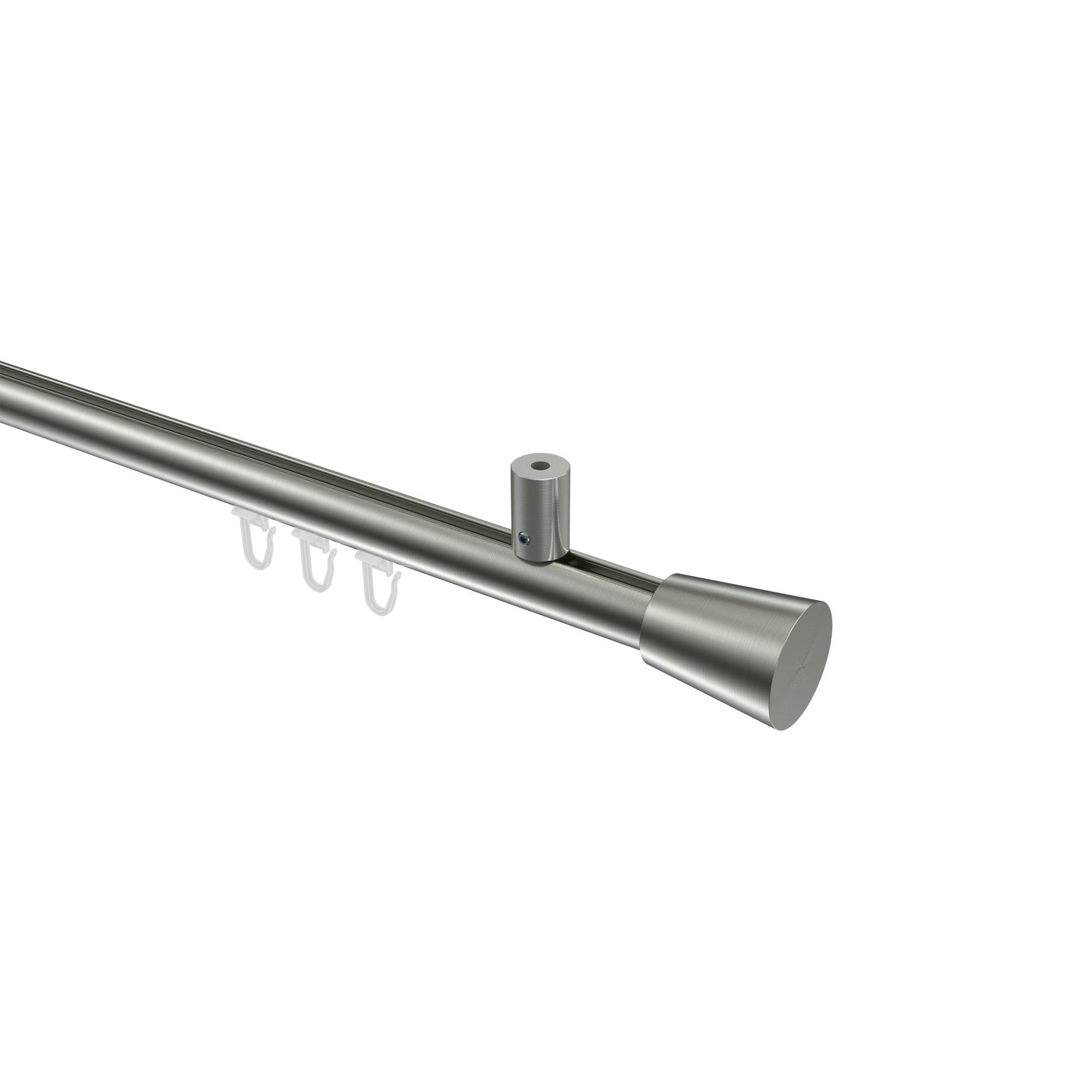 INNENLAUF-GARDINENSTANGEN-SET Sonius Sitra 180 cm, 1-läufig, 20 mm Ø Edelstahl-Optik - Edelstahlfarben, Metall (180cm) - INTERDECO