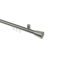 INNENLAUF-GARDINENSTANGEN-SET Sonius Sitra 200 cm, 1-läufig, 20 mm Ø Edelstahl-Optik - Edelstahlfarben, Metall (200cm) - INTERDECO