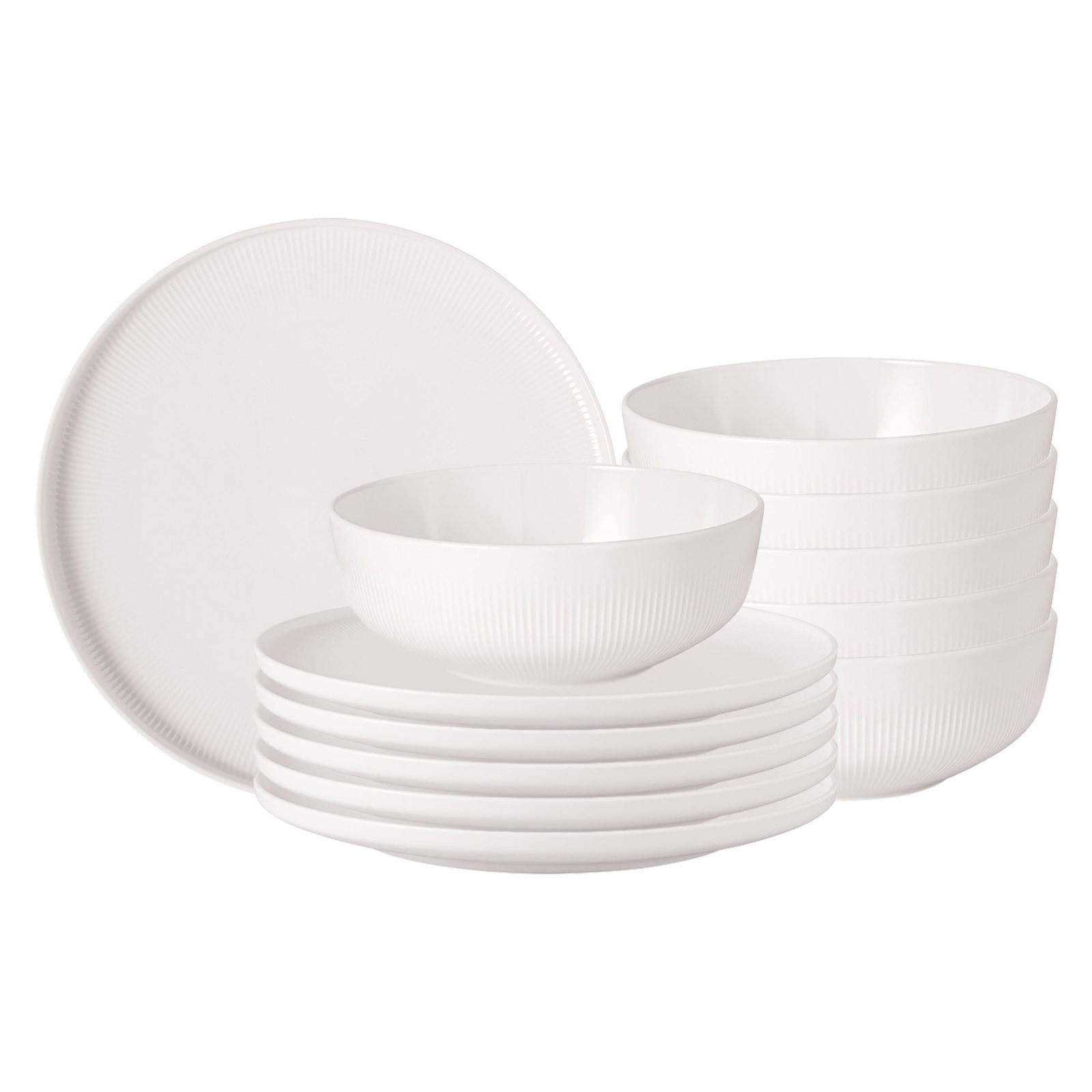 TAFELSERVICE Afina weiß 12er Set - Weiß, Keramik (1/1/1cm) - Villeroy & Boch
