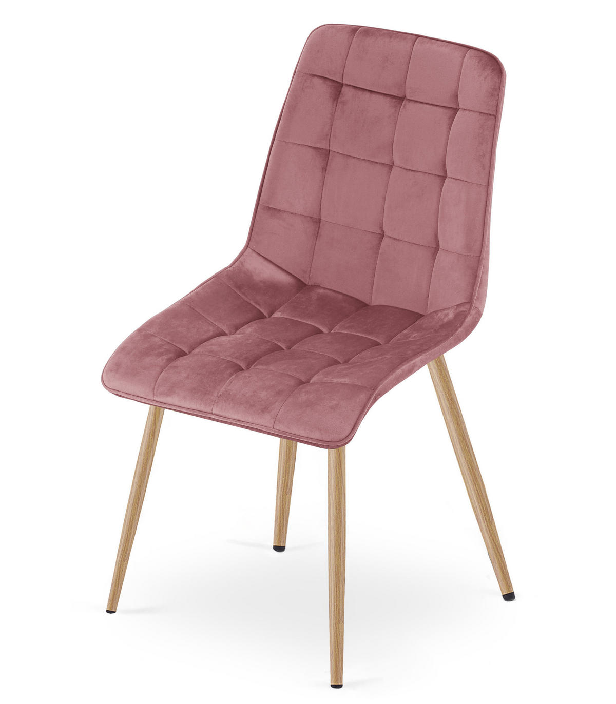 STUHL Dunkelrosa 49x60 cm SPLIT Samtbezug - Dunkelrosa, Metall (49/56/60cm)