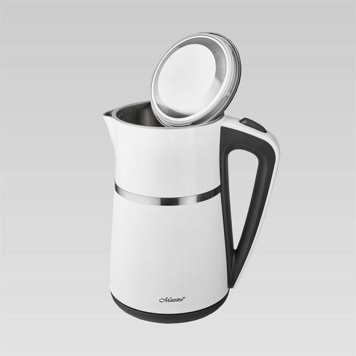 WASSERKOCHER ELEKTRISCH Weiß 15.5/15.5/23 cm MR030WHITE - Weiß, Metall (15.5/23/15.5cm) - Maestro 