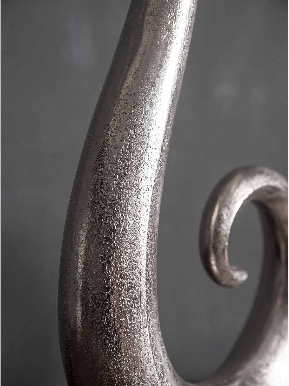 BODENVASE BAVENO, Aluminium, handgefertigt, Silber, 48 x 10 x 100 cm - Silberfarben, Metall (100cm) - KADIMA DESIGN