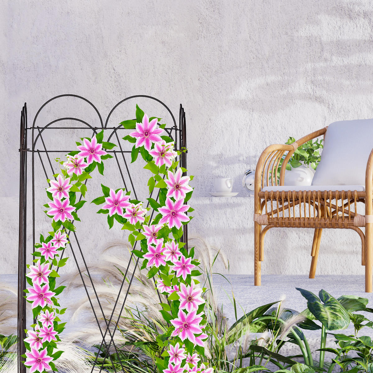 3XRANKGITTER - Dunkelbraun, Metall (145/127/1.5cm) - Relaxdays