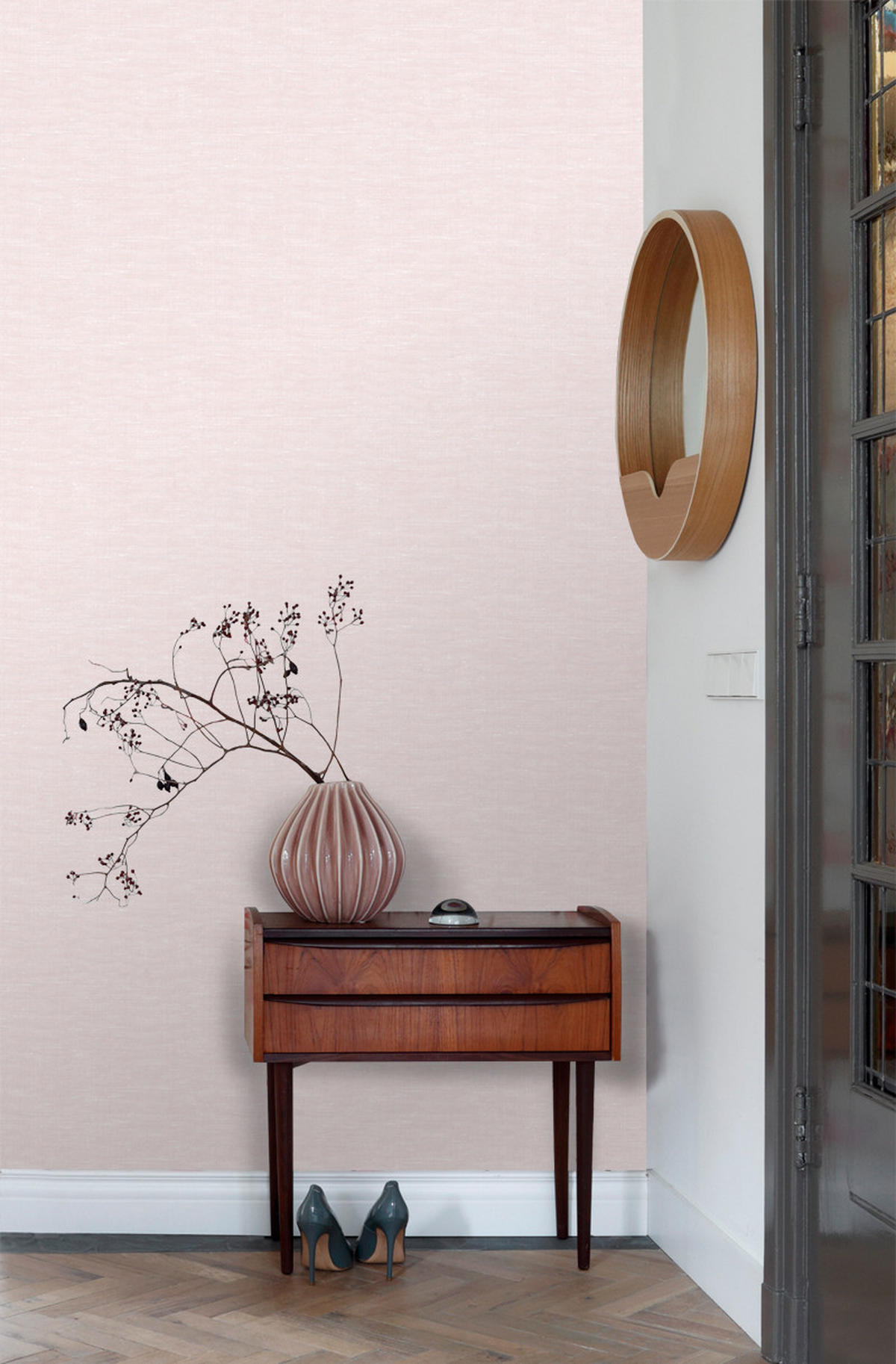 TAPETE Leinen-Optik 53 cm x 10.05 m - Pink, Papier (53/1000cm) - ESTAhome