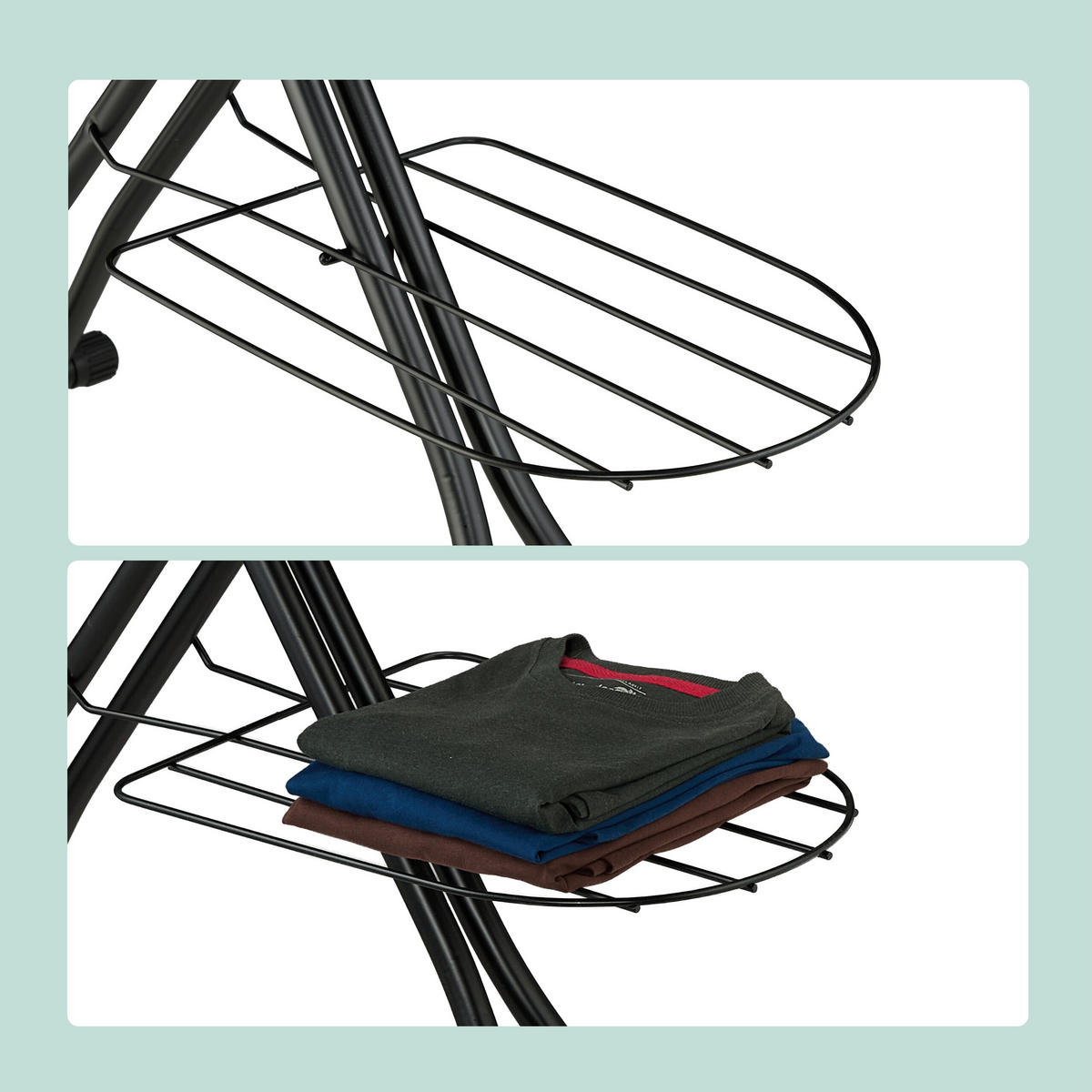 ŽEHLIACA doska - viacfarebná, kov/textil (132.5/33.5cm) - Relaxdays