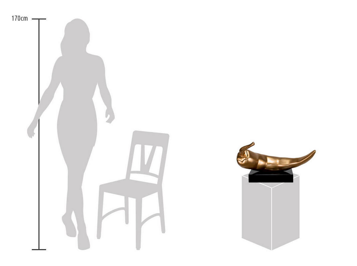 SKULPTUR Gold 48/55 cm - Goldfarben, Stein (4.2/55/17cm) - KUNSTLOFT