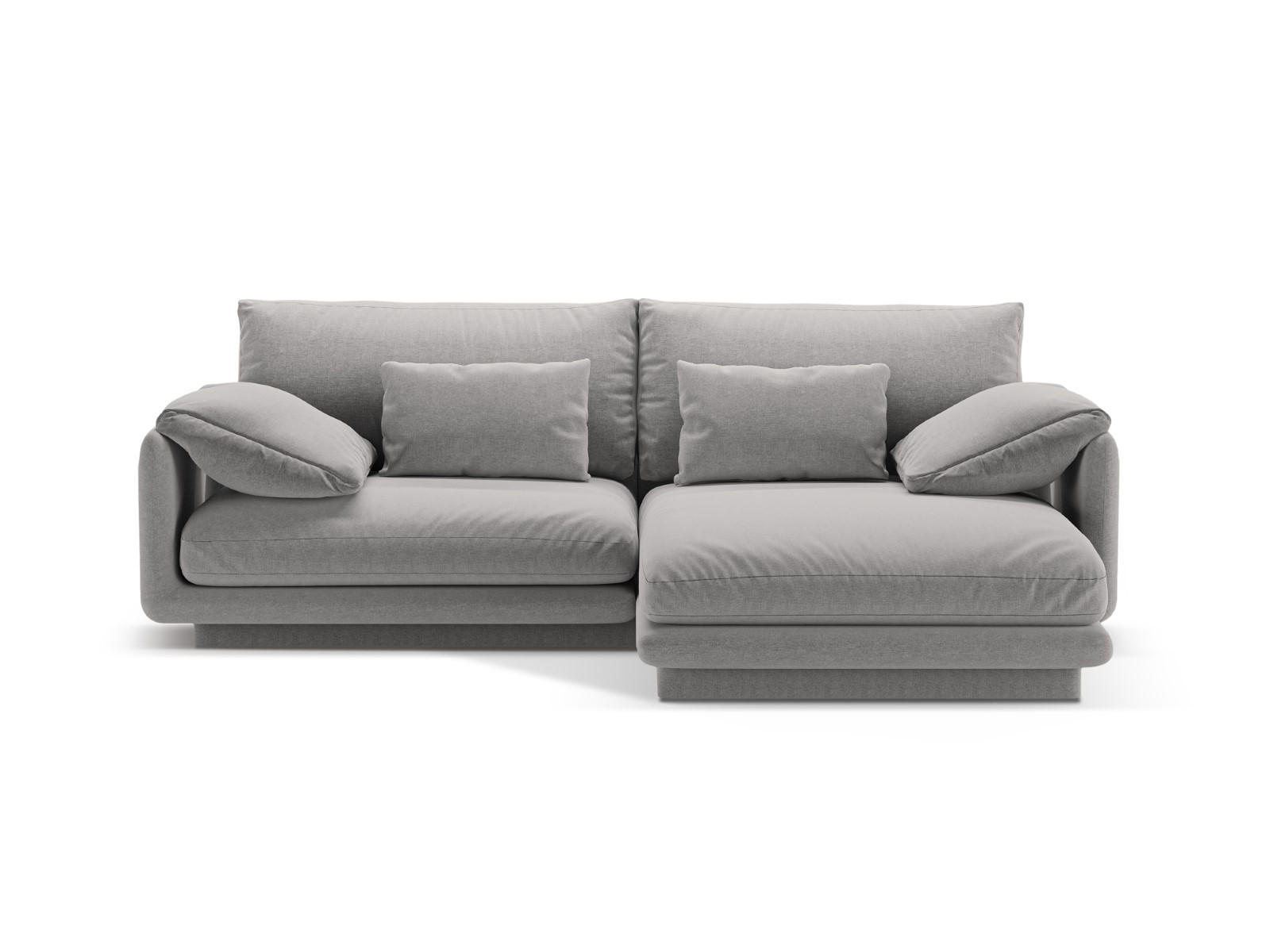 ECKSOFA rechts Torino aus strukturiertem Stoff hellgrau 3 Sitzplätze - Hellgrau, Textil (170/220cm) - Micadoni