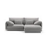 ECKSOFA rechts Torino aus strukturiertem Stoff hellgrau 3 Sitzplätze - Hellgrau, Textil (170/220cm) - Micadoni