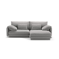 ECKSOFA rechts Torino aus strukturiertem Stoff hellgrau 3 Sitzplätze - Hellgrau, Textil (170/220cm) - Micadoni