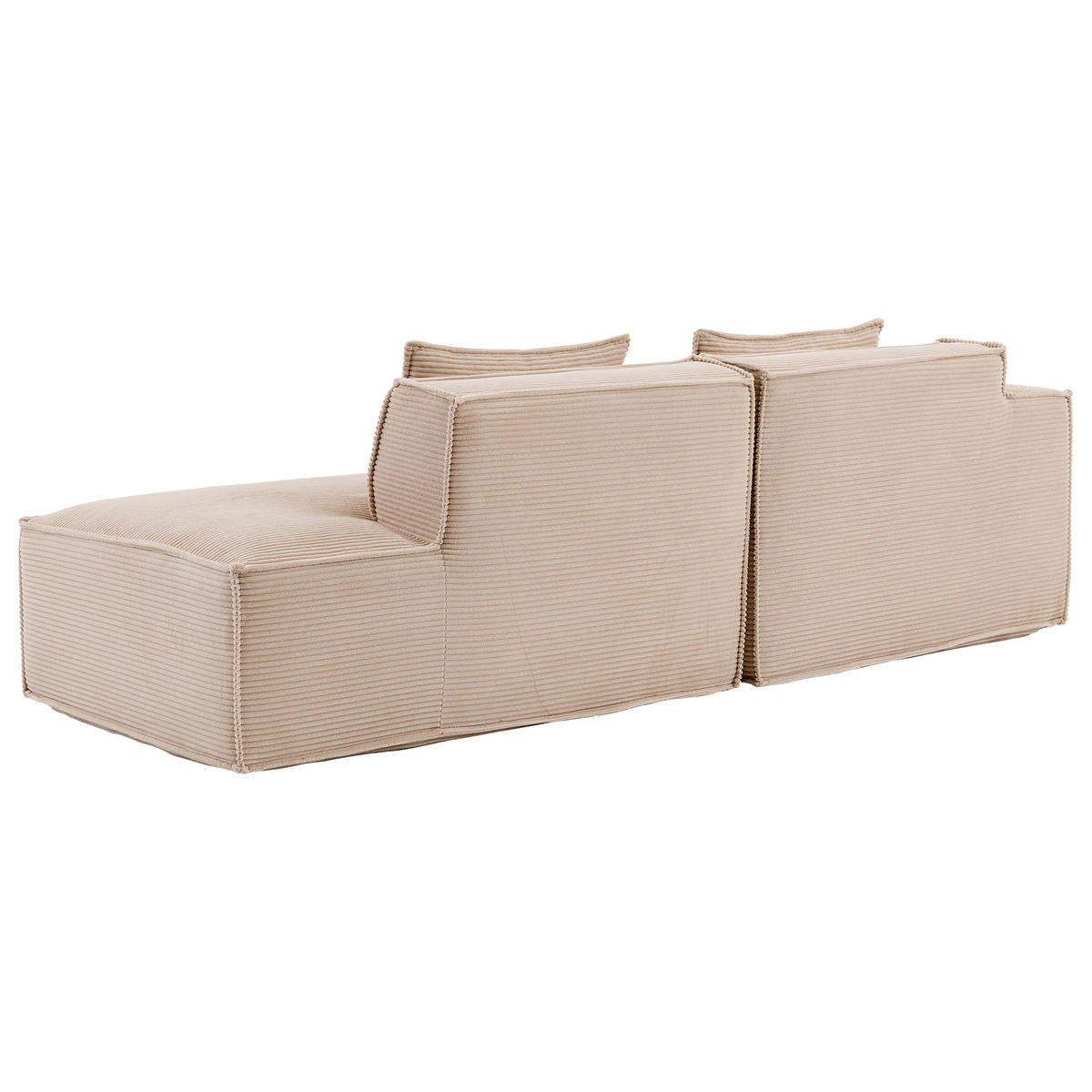 ECKSOFA polyester L-form mit taschenfederkern & 2 kissen - Hellgelb, Textil (235/129cm) - Urban Meuble