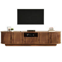 TV-LOWBOARD 180 x 40 x 50 cm, Schiebetüren, 3D-Wellenfront, Schublade, offenes Fach, Walnuss - Walnussfarben, Holzwerkstoff (180/50/40cm)