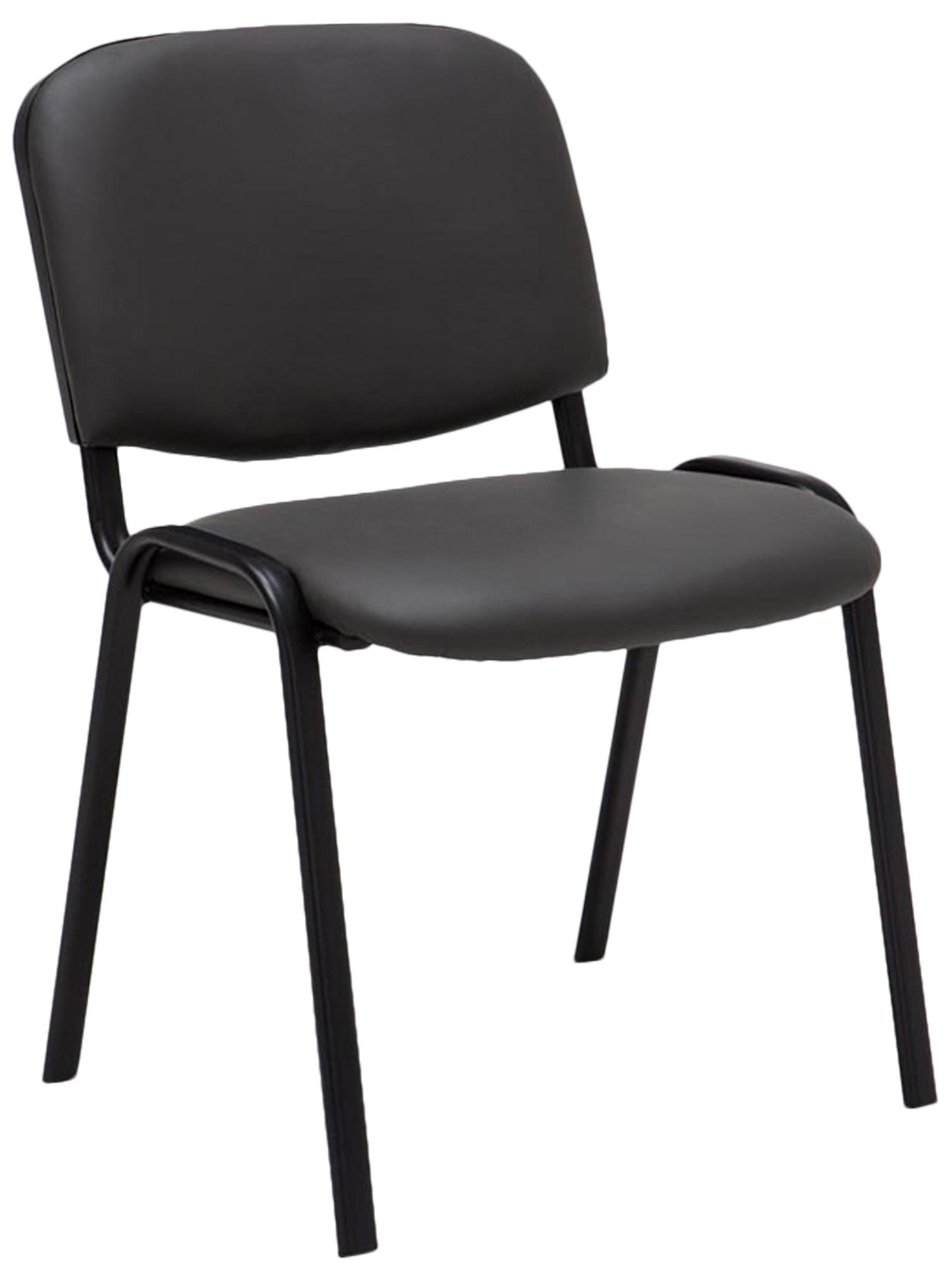 BESUCHERSTUHL Lederlook grau - Schwarz/Grau, Textil/Metall (53/83/53cm) - CLP