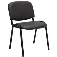 BESUCHERSTUHL Lederlook grau - Schwarz/Grau, Textil/Metall (53/83/53cm) - CLP