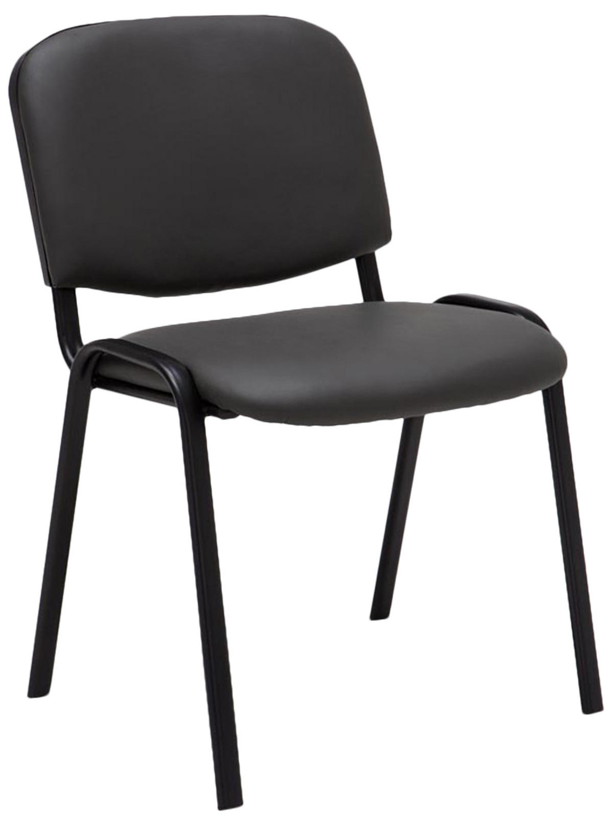 BESUCHERSTUHL Lederlook grau - Schwarz/Grau, Textil/Metall (53/83/53cm) - CLP