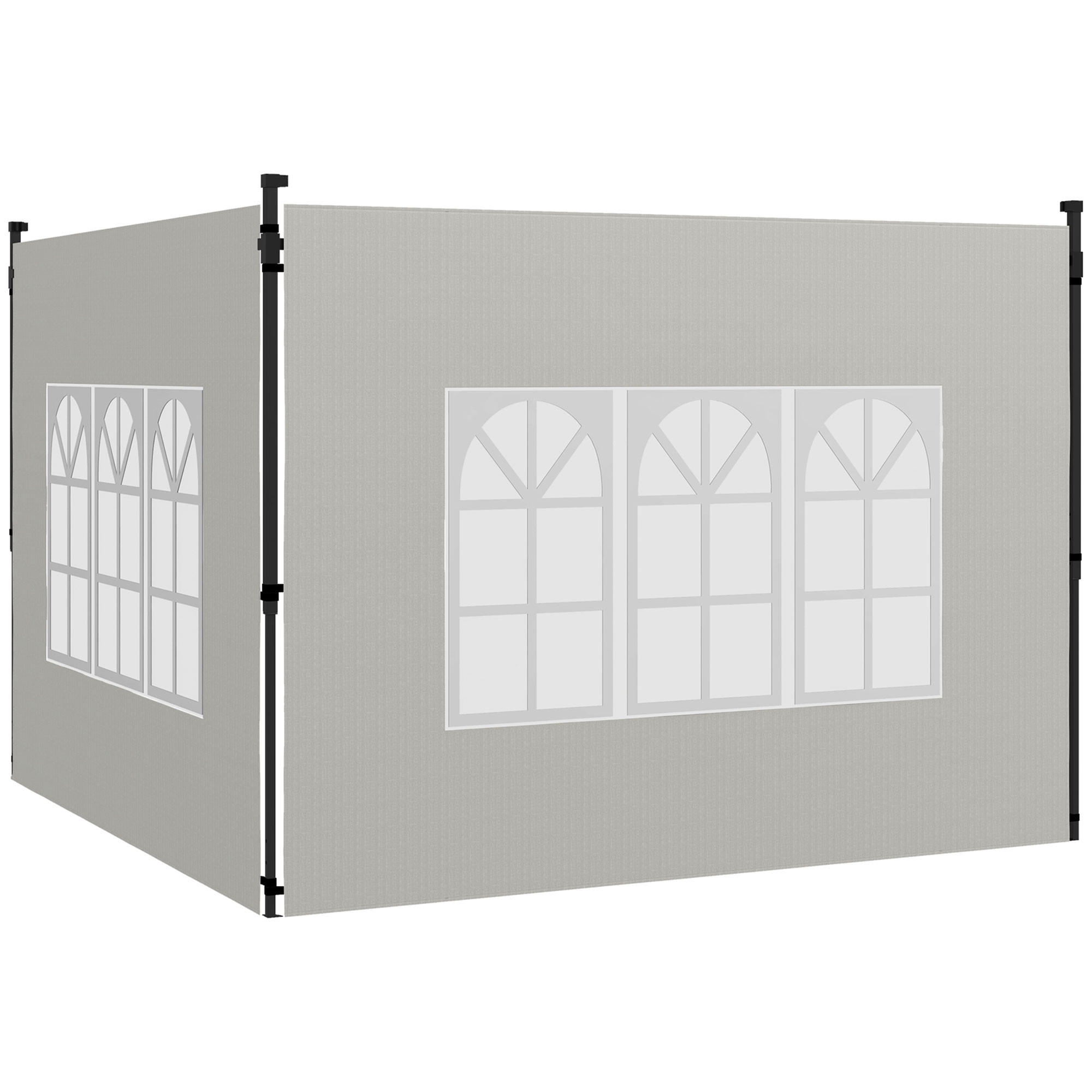 PAVILLON-SEITENTEIL Weiß 1 Stück - Weiß, Kunststoff (293/193cm) - GiPP