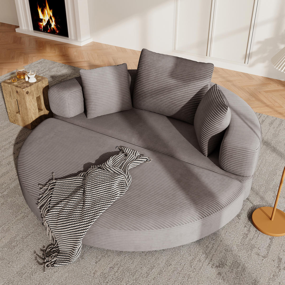 SCHLAFSOFA 173/88/60 cm Braungrau mit 3 Kissen - Graubraun, Textil (176/40/173cm) - Oxeza