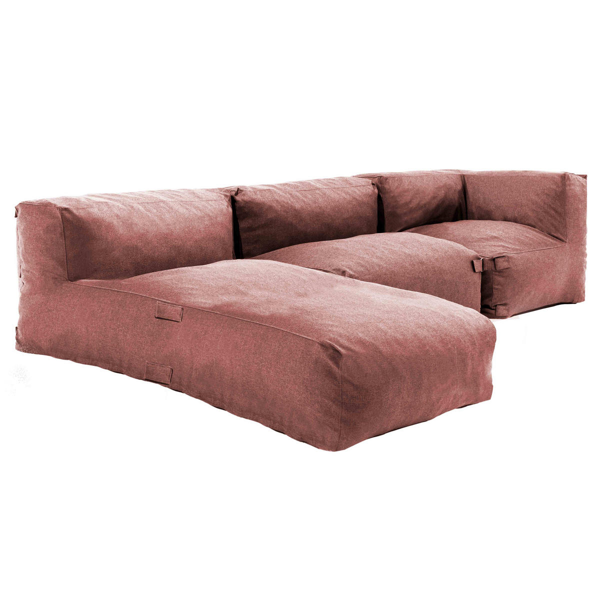 GARTENSOFA 3-tlg., Terrakotta - Braun, Textil (85/65/160cm) - Oviala