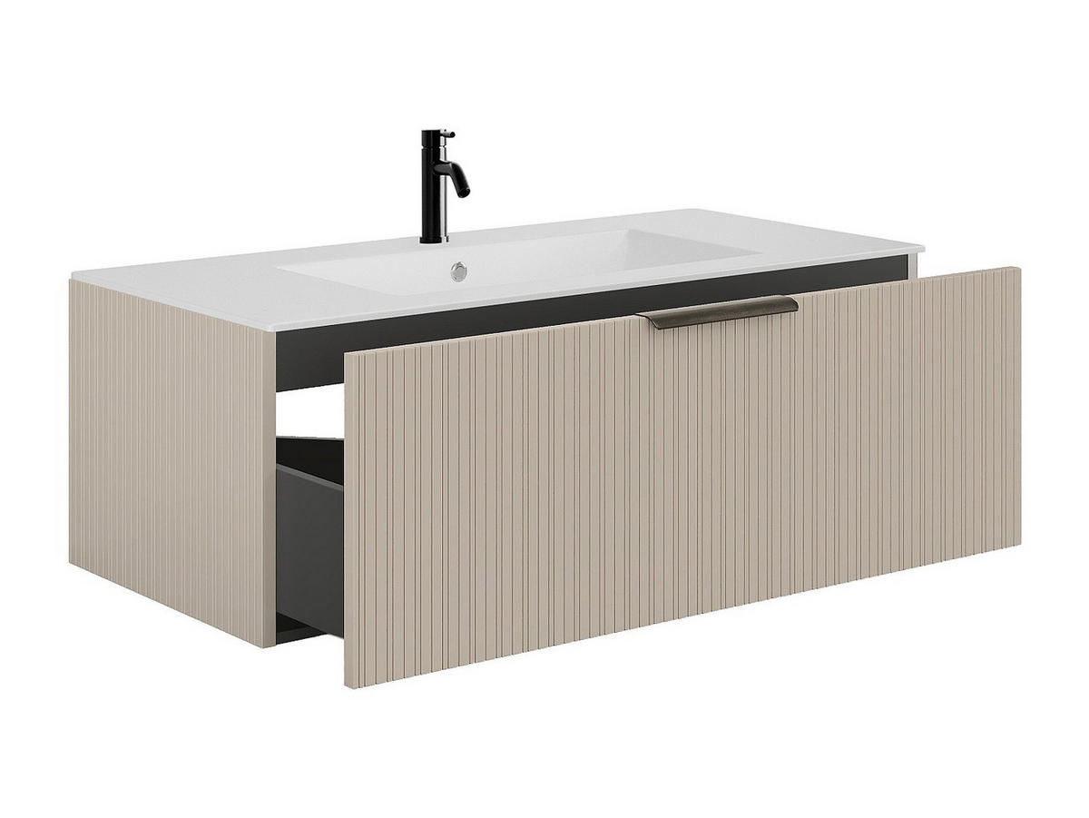 EINZELWASCHTISCH - 100 cm x 45.5 cm - holz - beige Paliro - Beige, Holz (100/35/45.5cm) - Vente-Unique