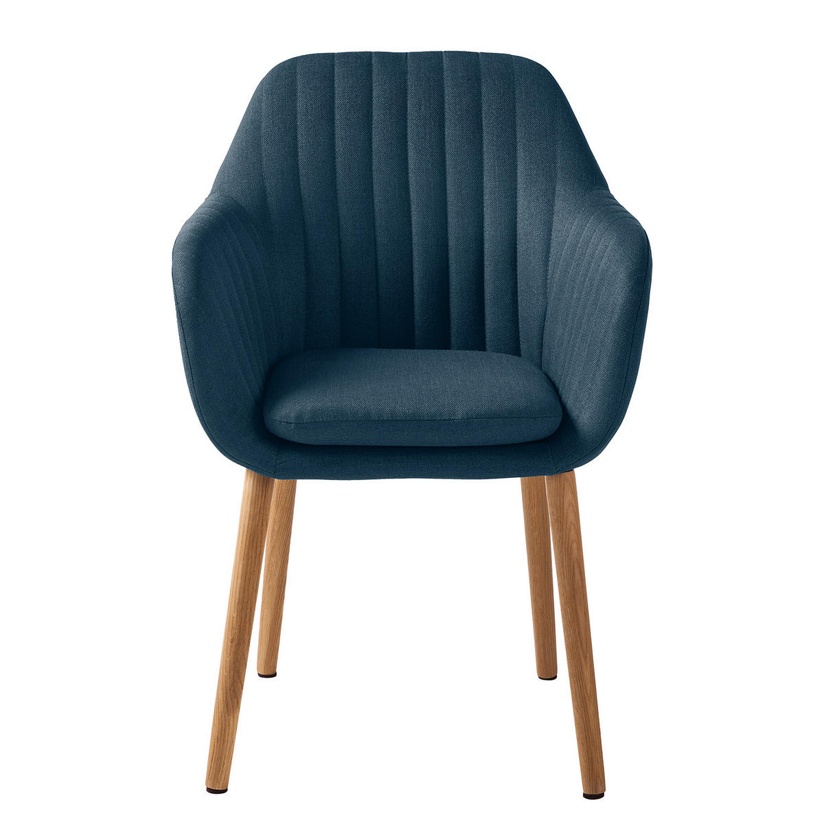 ARMLEHNENSTUHL - Textil / Massivholz - Blau/Eichefarben, Eichenholz/Holz (57/83/61cm) - home24