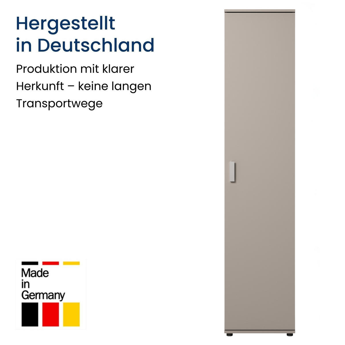 MEHRZWECKSCHRANK mit 1 Tür & 4 Einlegeböden in Kaschmir - Kaschmir, Holzwerkstoff (40/184/35cm) - Home Collective