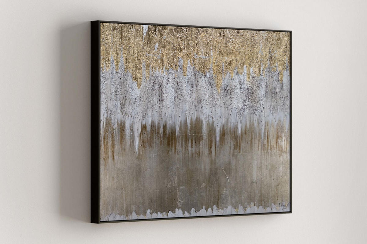 OLEJOMAĽBA 100/75 cm, Zvieratá - zlatá, drevo/textil (100/75cm) - KUNSTLOFT