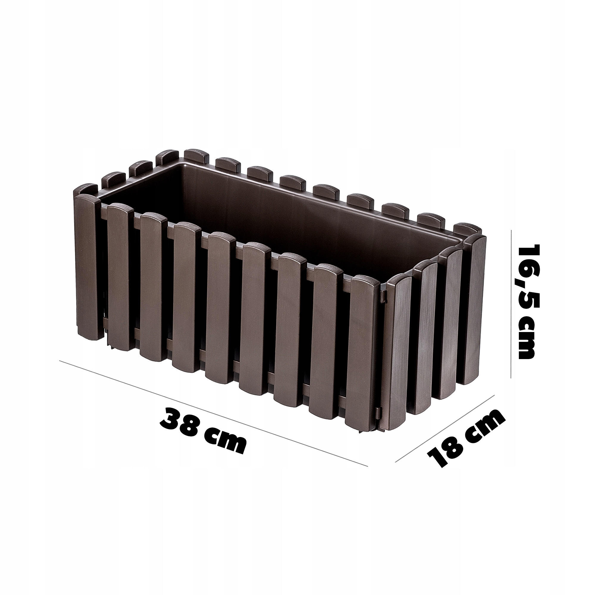 BALKONKASTEN 40 cm, Braun - Braun, Kunststoff (18/38cm) - KADAX