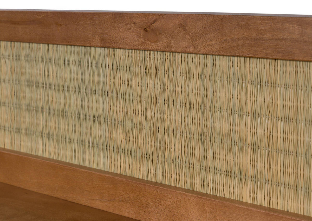 WANDREGAL Mango/Seegras 120x20x25 hellbraun lackiert MIZUMI #120 - Braun, Holz (120/25/20cm) - Massivmoebel24