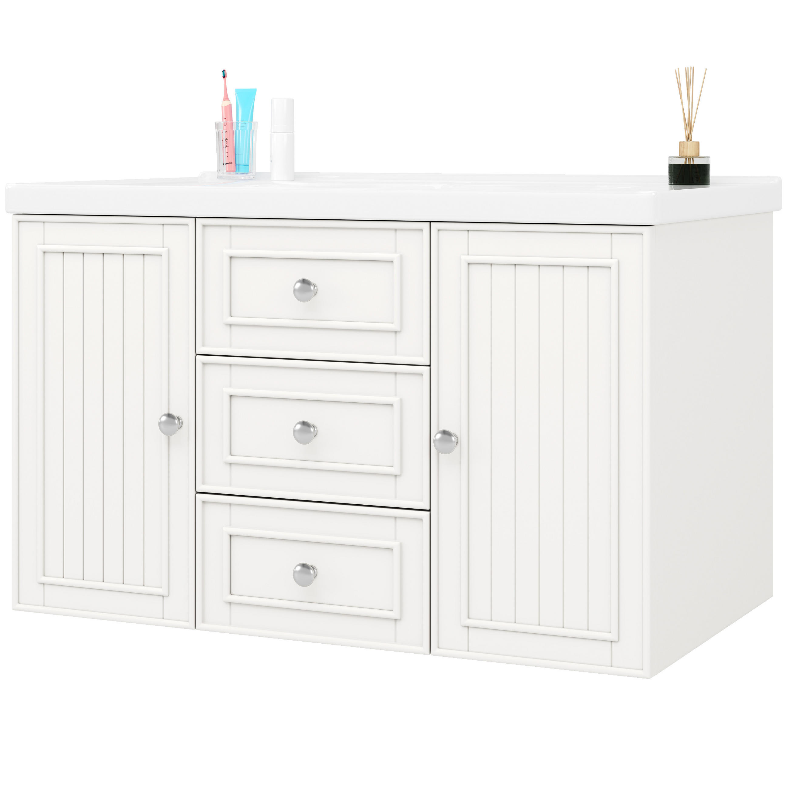 WASCHTISCH Weiß 78,50/46/46,80 cm - Weiß, Holz (78.5/46.8/46cm) - PANGIVO