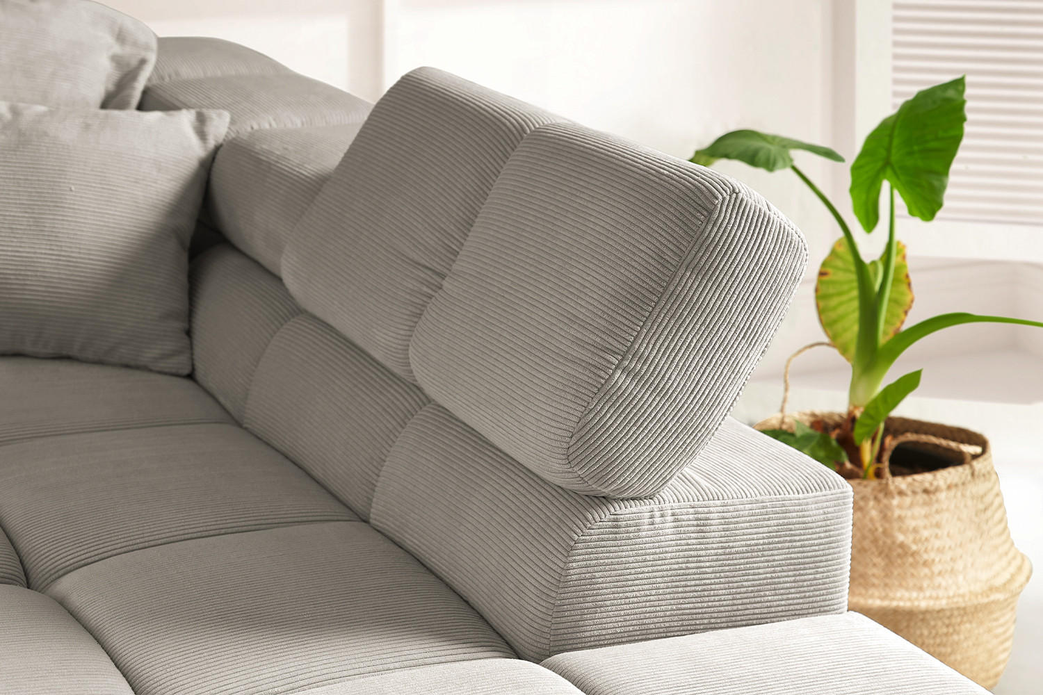 ECKSOFA NEVADA Grau Cord - Schwarz/Grau, Kunststoff/Textil (319/215cm) - KAWOLA