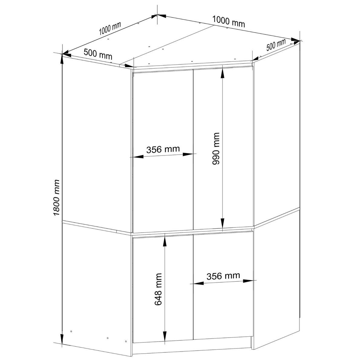 KLEIDERSCHRANK Eiche Sonoma 180/100/50 - Sonoma Eiche, Holzwerkstoff (100/180/50cm) - RAUMHIRSCH FURNITURE