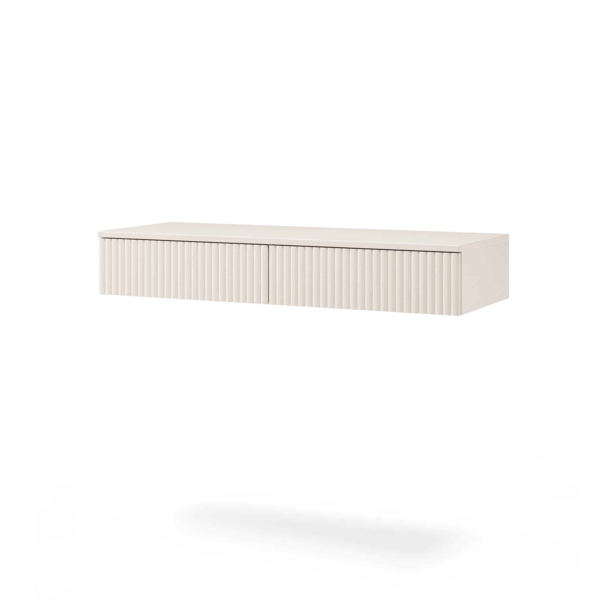 KONSOLENTISCH Soft mit 2 Schubladen und geriffelten Fronten, ohne Beinen - Kaschmir, Holzwerkstoff/Metall (38/100/17cm) - Beautysofa