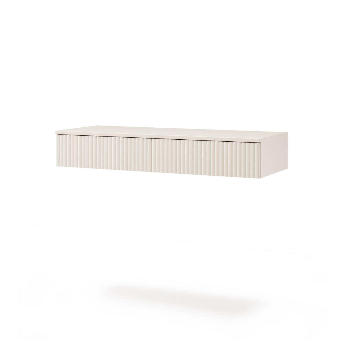 KONSOLENTISCH Soft mit 2 Schubladen und geriffelten Fronten, ohne Beinen - Kaschmir, Holzwerkstoff/Metall (38/100/17cm) - Beautysofa