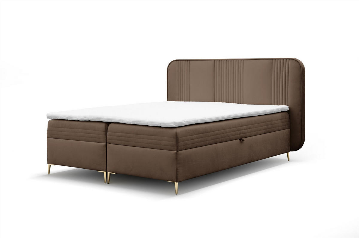 BOXBETT Alize - Dunkelbraun, Holzwerkstoff/Textil (200/200cm) - Fun Möbel