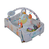 SPIELBOGEN 2 in 1 Oase grau 115 x 98 cm, Krabbeldecke, Kissen, Bällebad, abnehmbar, ab 6 Monate - Grau, Textil (98/50/115cm) - Moni